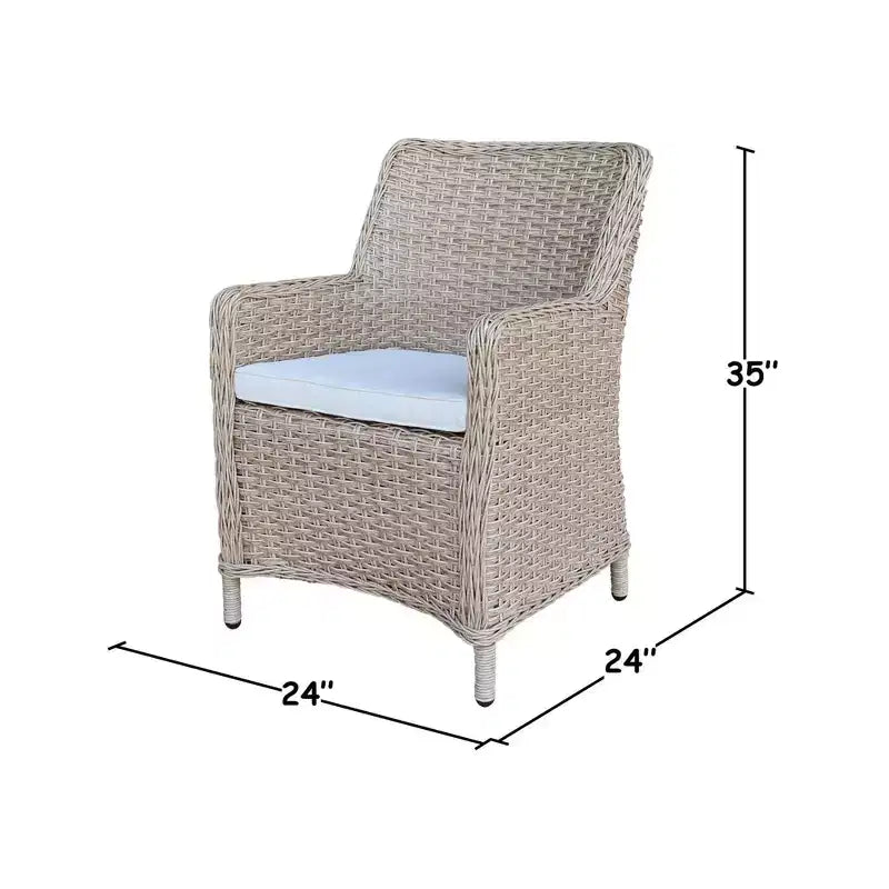 Chaise de patio en osier d'extérieur International Concepts avec coussin : cadre en aluminium, séchage rapide, remplissage en mousse