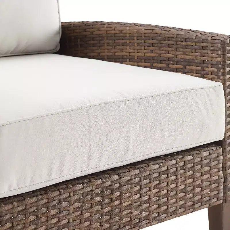 Fauteuils en osier d'extérieur Capella (paquet de 2) – Crème/Marron – Crosley