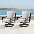 Oakland Living 2pk Deep Seating Swivel Rocking Aluminum Outdoor Patio Club Chairs Gold: Weather-Resistant, UV-Protected Comfort