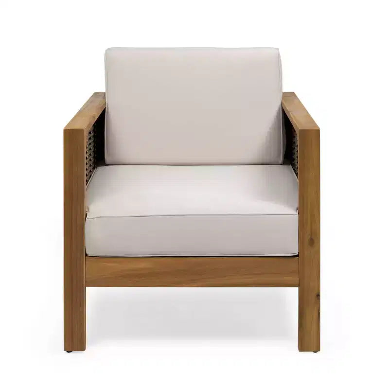 Christopher Knight Home Luna Outdoor Acacia and Wicker Club Chair Teak/Mixed Brown/Beige
