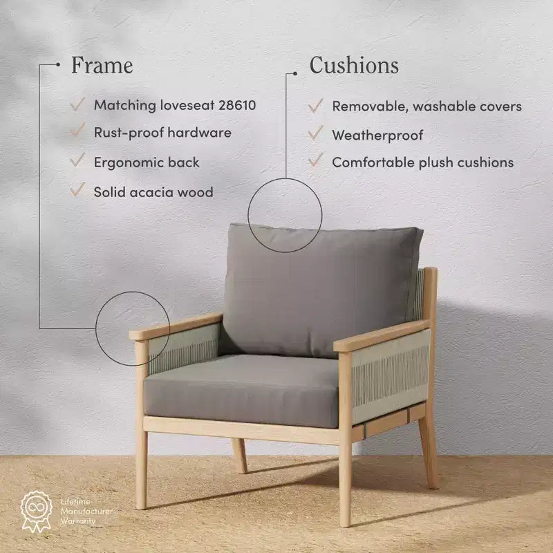 Nathan James Kayden Fauteuil d'appoint d'extérieur Gris foncé