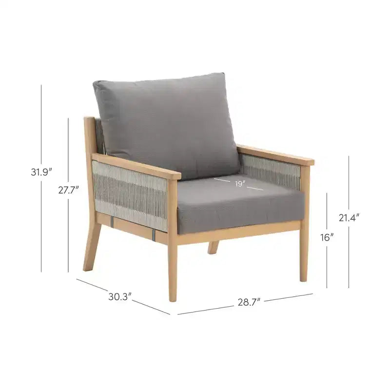 Nathan James Kayden Fauteuil d'appoint d'extérieur Gris foncé