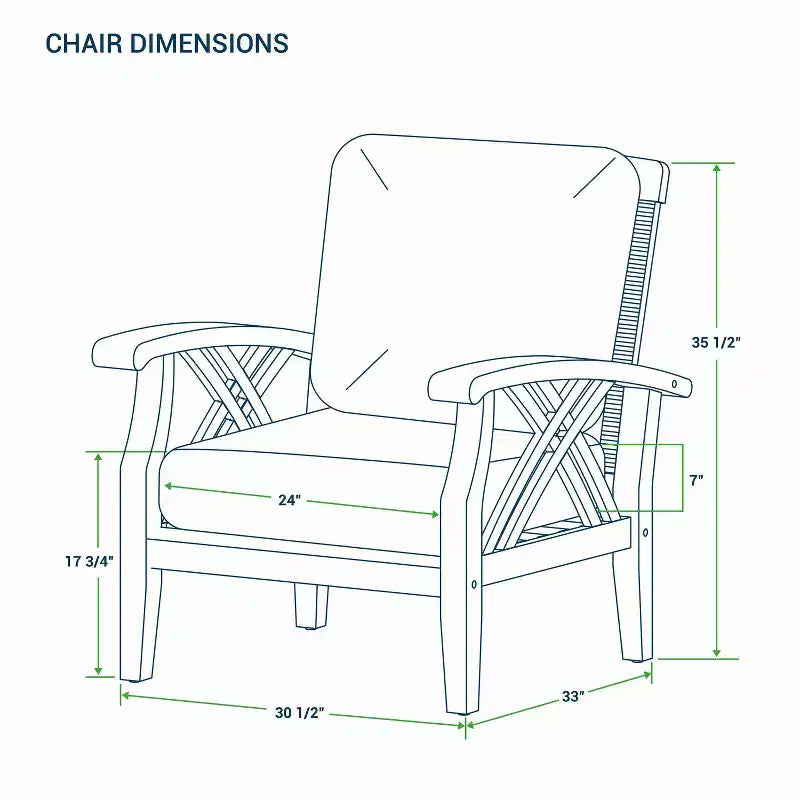 Fauteuil de jardin Sonoma Lane Eola en teck avec coussins zippés couleur sable