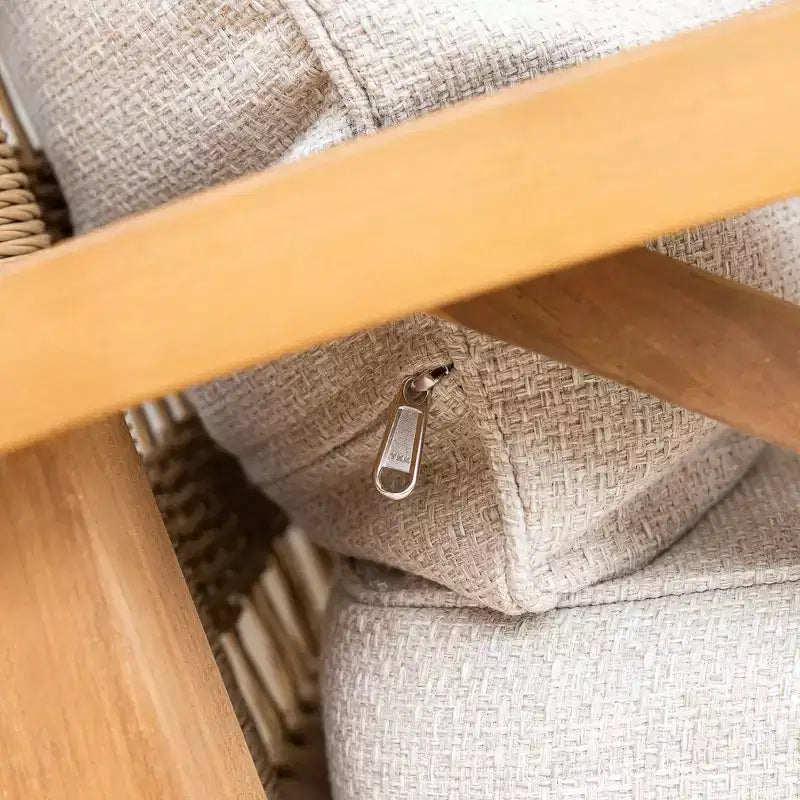 Fauteuil de jardin Sonoma Lane Eola en teck avec coussins zippés couleur sable