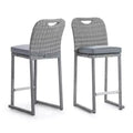 Greemotion 6pc Cyprus Outdoor Bar Height Stackable Armless Patio Chairs Gray: UV-Resistant, All-Weather, Aluminum Frame