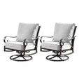 Oakland Living 2pk Deep Seating Swivel Rocking Aluminum Outdoor Patio Club Chairs with Diamond Pattern Backs Gold