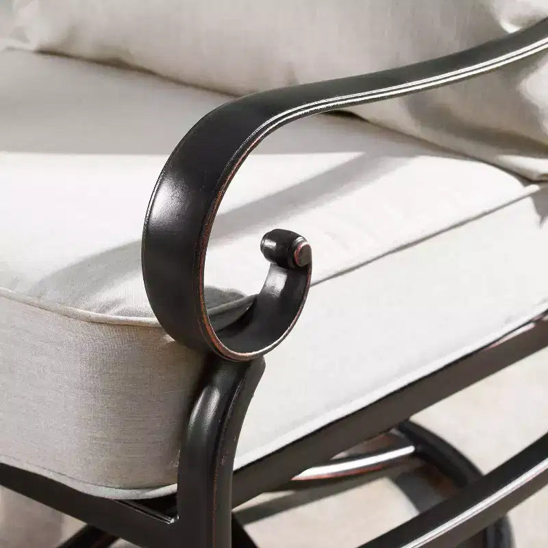 Fauteuils de jardin pivotants et berçants en aluminium avec dossier à motif diamant Oakland Living, lot de 2, Or