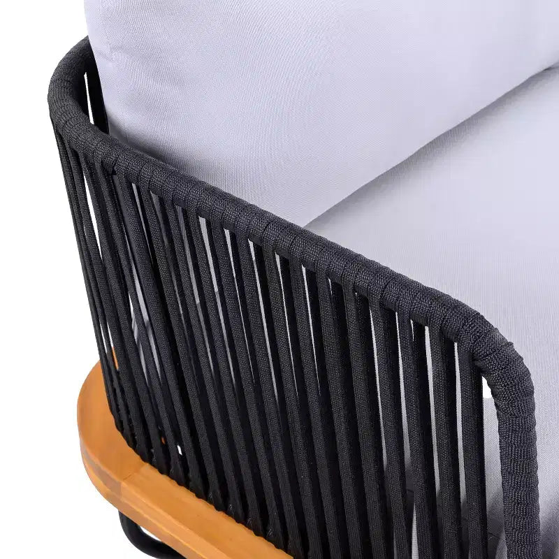 Christopher Knight Home Ivan Chaises de club en corde tressée acacia et cadre en fer (Lot de 2)