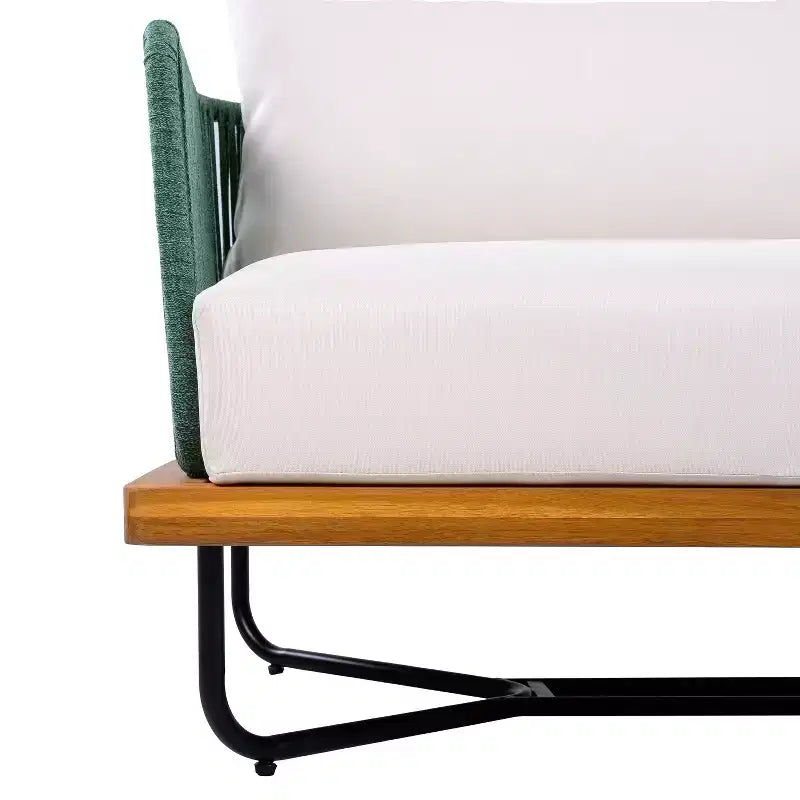 Christopher Knight Home Ivan Chaises de club en corde tressée acacia et cadre en fer (Lot de 2)