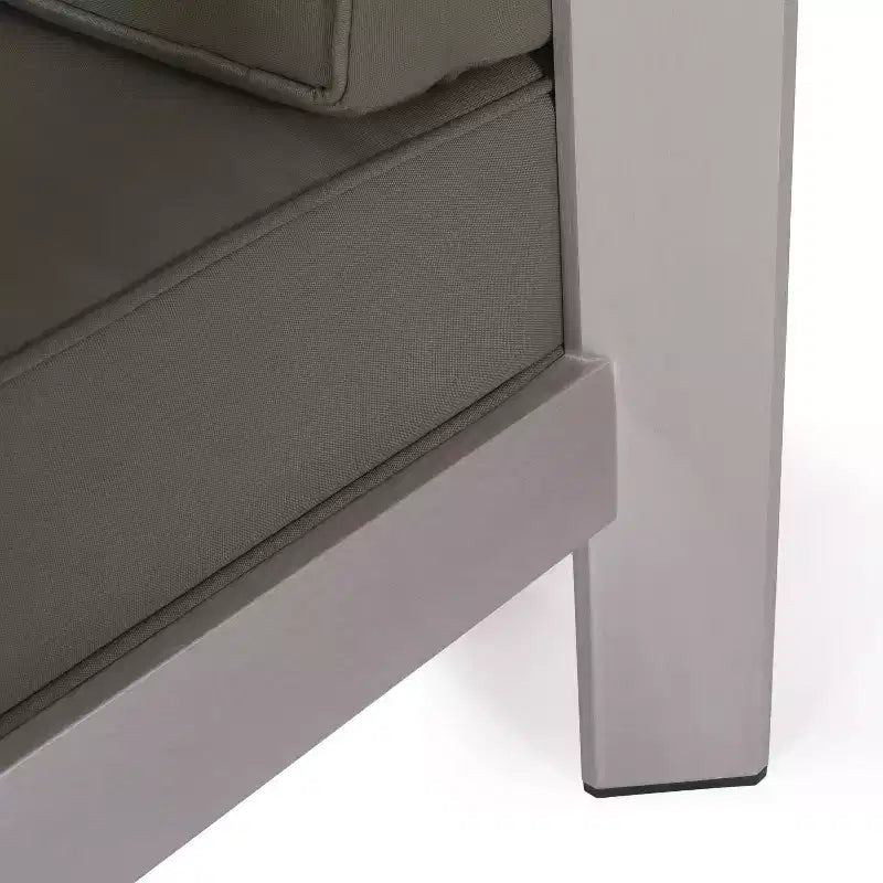 Christopher Knight Home Aviara Lot de 4 fauteuils de club d'extérieur en aluminium avec coussins, Argent/Kaki