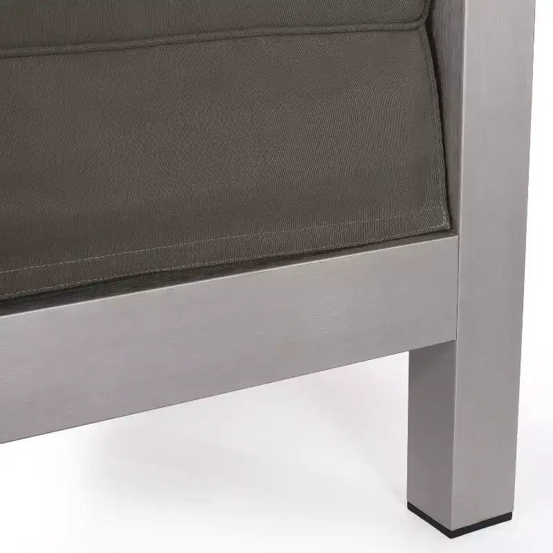 Christopher Knight Home Aviara Lot de 4 fauteuils de club d'extérieur en aluminium avec coussins, Argent/Kaki