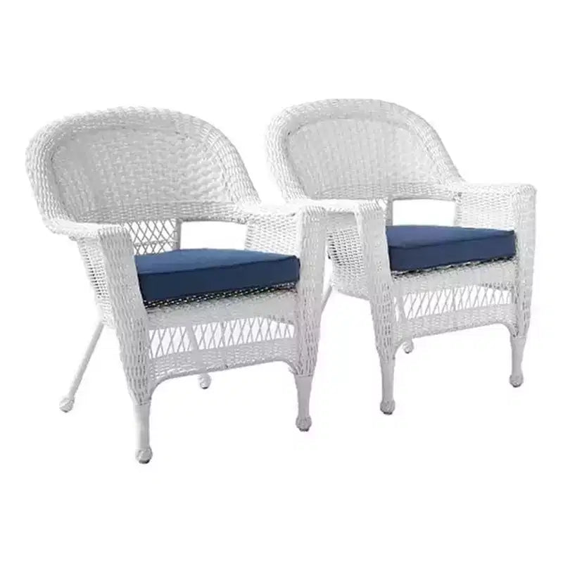 Lot de 2 chaises HomeStock Zen Zone, en résine tressée durable, résistantes aux intempéries avec coussins