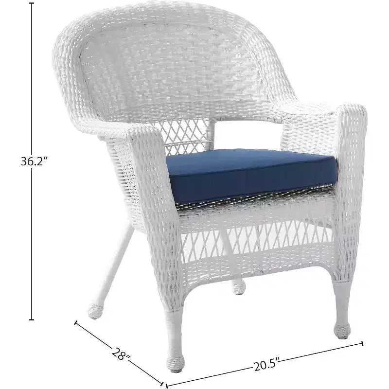 Lot de 2 chaises HomeStock Zen Zone, en résine tressée durable, résistantes aux intempéries avec coussins