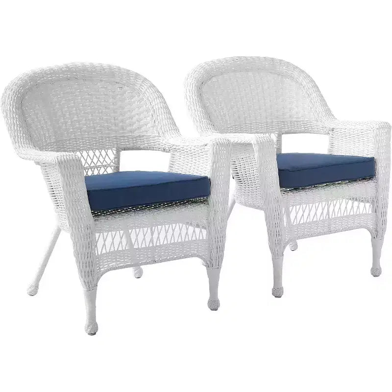 Lot de 2 chaises HomeStock Zen Zone, en résine tressée durable, résistantes aux intempéries avec coussins