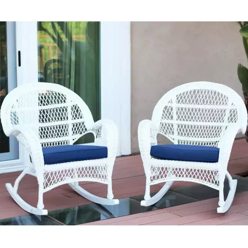 Lot de 2 chaises HomeStock Zen Zone, en résine tressée durable, résistantes aux intempéries avec coussins