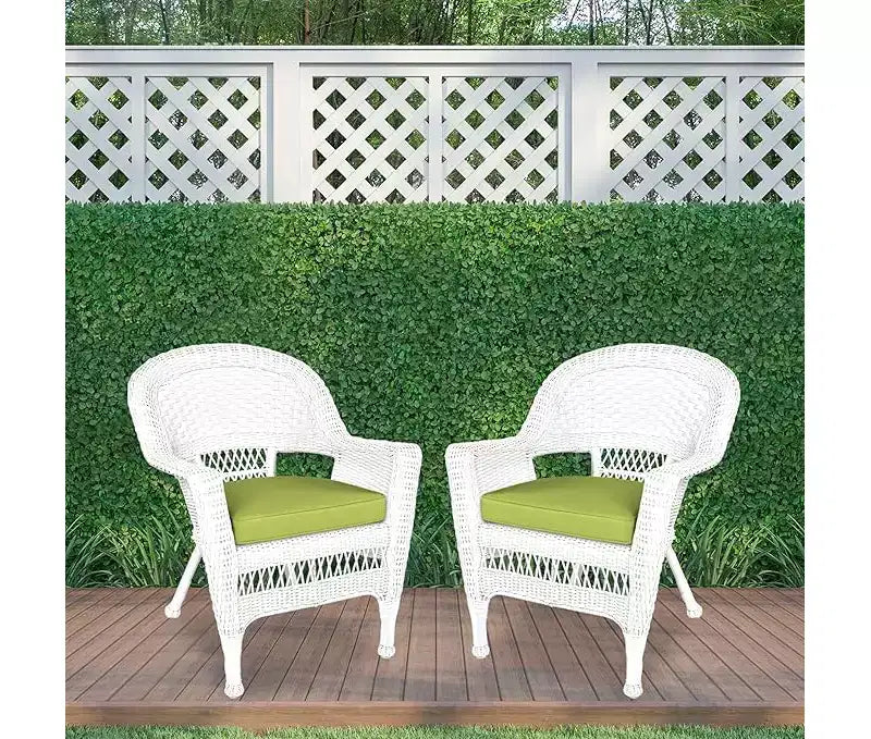 Lot de 2 chaises HomeStock Zen Zone, en résine tressée durable, résistantes aux intempéries avec coussins