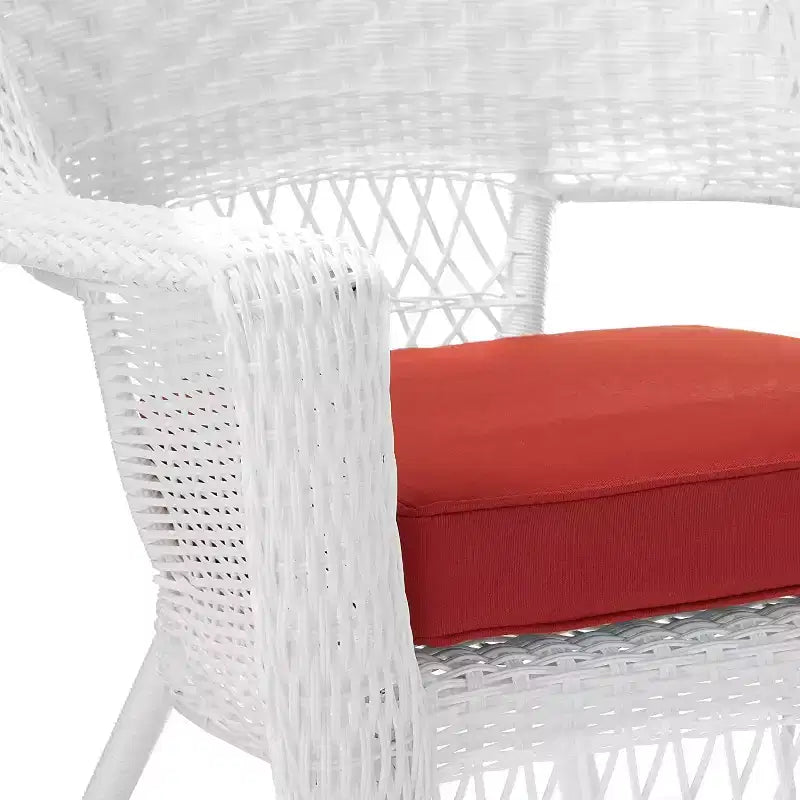 Lot de 2 chaises HomeStock Zen Zone, en résine tressée durable, résistantes aux intempéries avec coussins