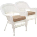 HomeStock Zen Zone Chair Set of 2, Durable Resin Wicker, Weather-Resistant with Cushions
