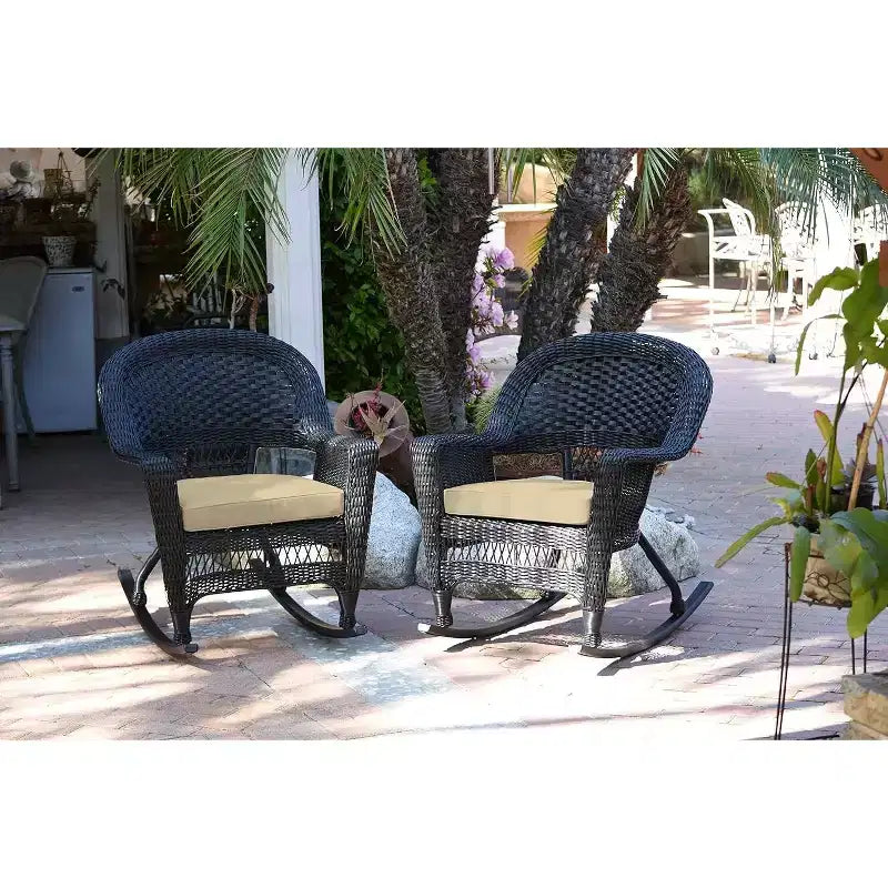 Chaise HomeStock Rocker Classic Comfort avec coussin – Lot de 2