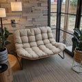 Crestlive Products Outdoor Patio Loveseat All-Weather Rattan With Soft Cushions For Balcony Poolside