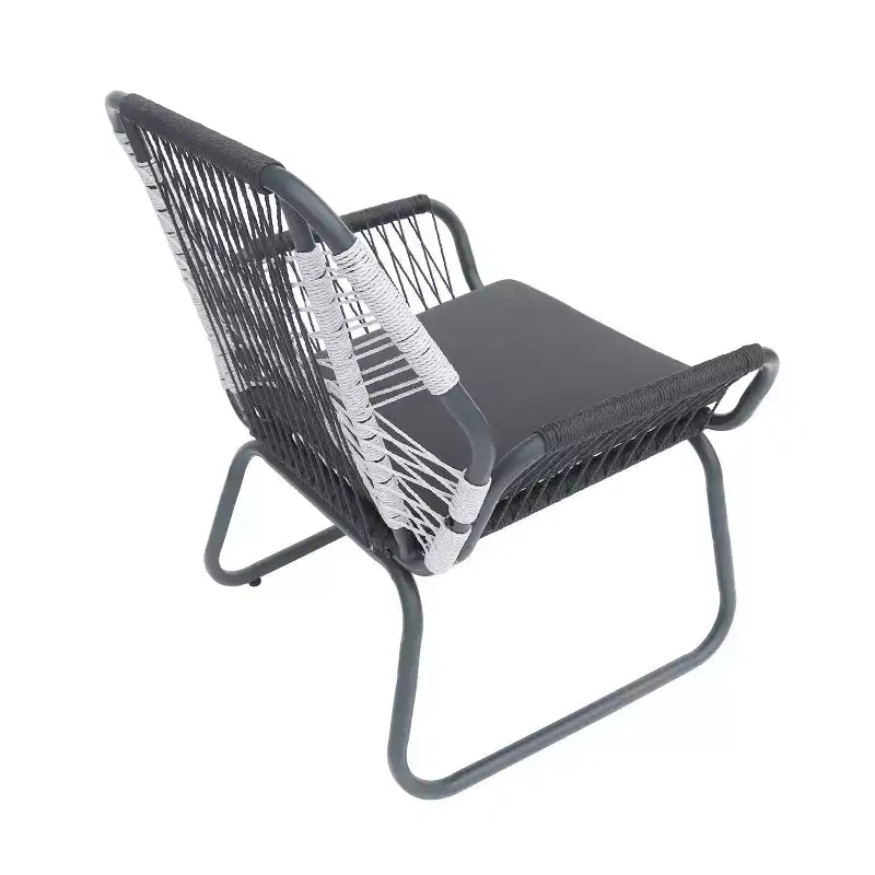 Christopher Knight Home Idaho - Fauteuils club d'extérieur en corde et acier avec coussin (lot de 2), gris/blanc