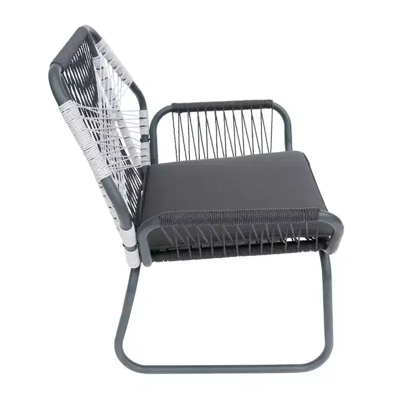 Christopher Knight Home Idaho - Fauteuils club d'extérieur en corde et acier avec coussin (lot de 2), gris/blanc