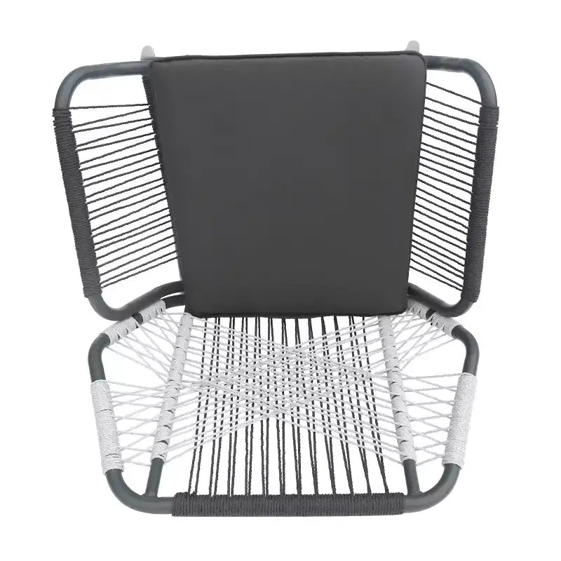 Christopher Knight Home Idaho - Fauteuils club d'extérieur en corde et acier avec coussin (lot de 2), gris/blanc