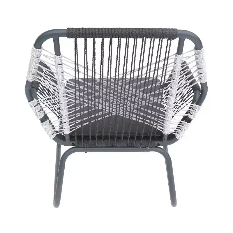 Christopher Knight Home Idaho - Fauteuils club d'extérieur en corde et acier avec coussin (lot de 2), gris/blanc