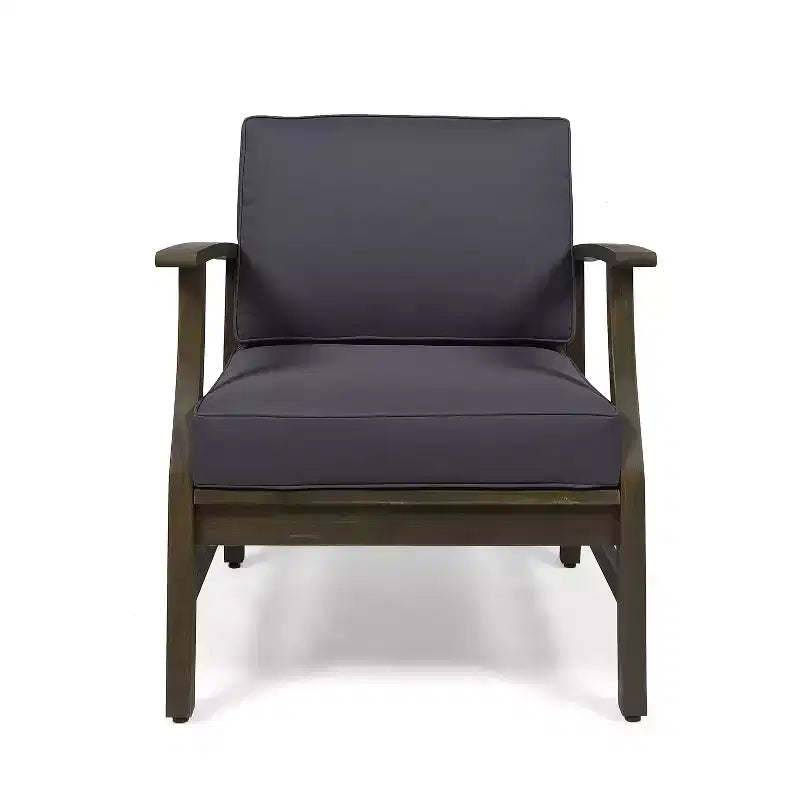 GDFStudio Abena Fauteuils de jardin en bois d'acacia avec coussins (lot de 4)