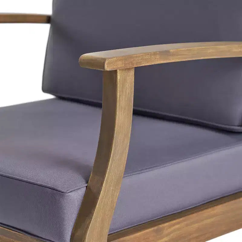 GDFStudio Abena Fauteuils de jardin en bois d'acacia avec coussins (lot de 4)