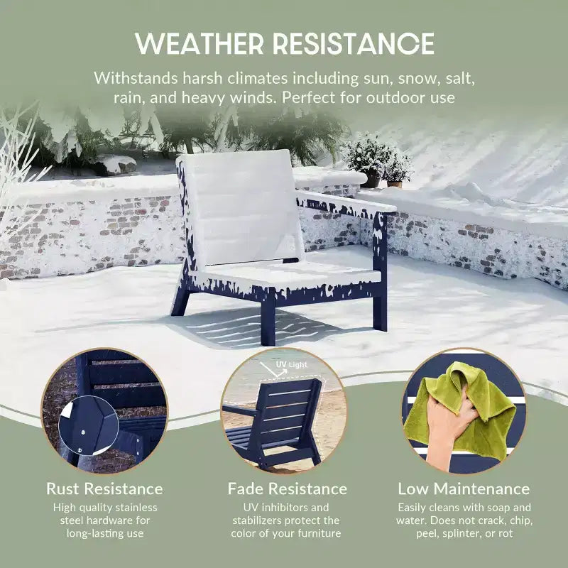 WestinTrends Avalon Fauteuil d'angle d'extérieur en PEHD, accoudoir à droite, avec coussins profonds