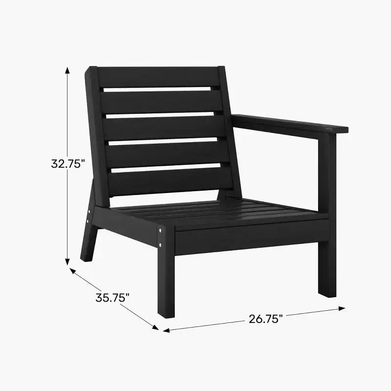 WestinTrends Avalon Fauteuil d'angle d'extérieur en PEHD, accoudoir à droite, avec coussins profonds