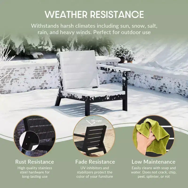 WestinTrends Avalon Fauteuil d'angle d'extérieur en PEHD, accoudoir à droite, avec coussins profonds