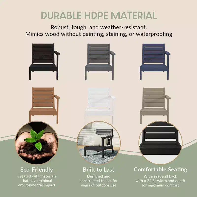 WestinTrends Avalon Fauteuil d'angle d'extérieur en PEHD, accoudoir à droite, avec coussins profonds