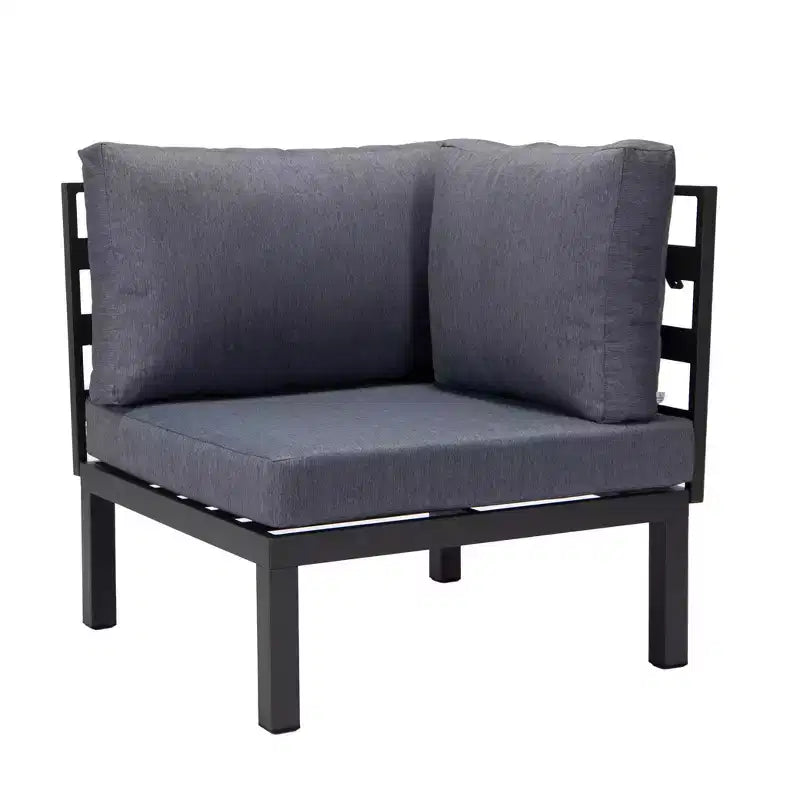 LeisureMod Canapé d'angle 2 places rembourré en polyester avec cadre en aluminium et coussin amovible Collection Hamilton