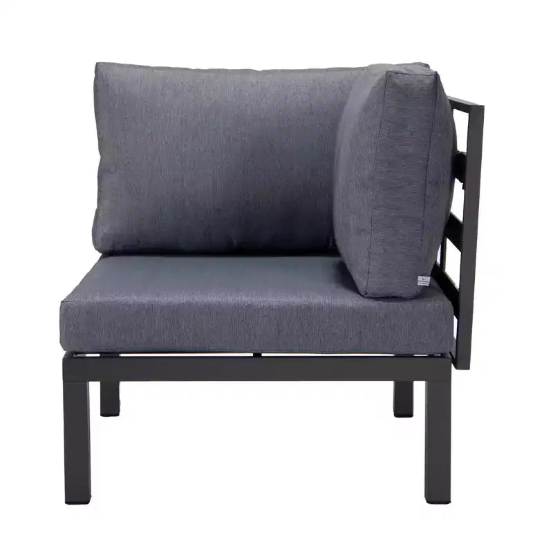 LeisureMod Canapé d'angle 2 places rembourré en polyester avec cadre en aluminium et coussin amovible Collection Hamilton