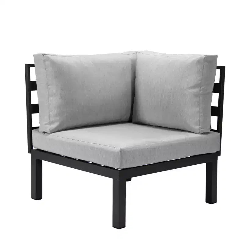 LeisureMod Canapé d'angle 2 places rembourré en polyester avec cadre en aluminium et coussin amovible Collection Hamilton