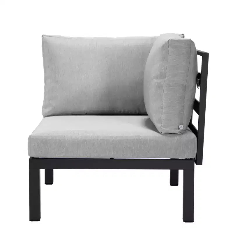 LeisureMod Canapé d'angle 2 places rembourré en polyester avec cadre en aluminium et coussin amovible Collection Hamilton