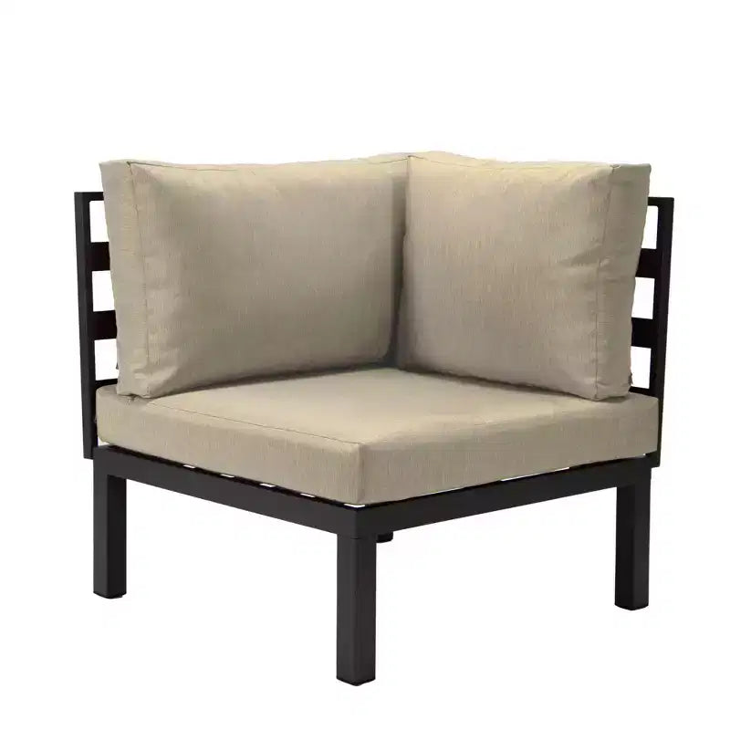 LeisureMod Canapé d'angle 2 places rembourré en polyester avec cadre en aluminium et coussin amovible Collection Hamilton