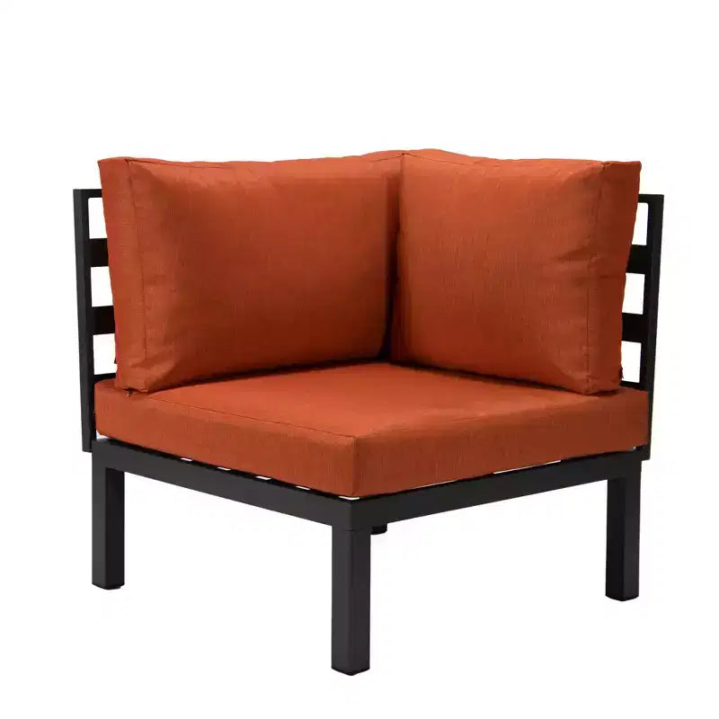 LeisureMod Canapé d'angle 2 places rembourré en polyester avec cadre en aluminium et coussin amovible Collection Hamilton
