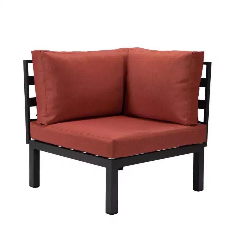 LeisureMod Canapé d'angle 2 places rembourré en polyester avec cadre en aluminium et coussin amovible Collection Hamilton