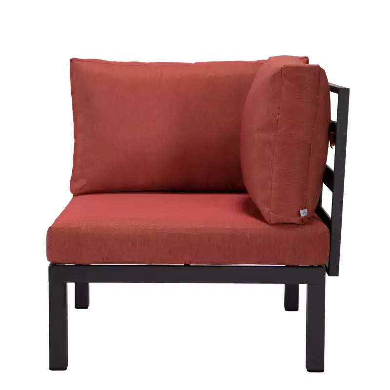 LeisureMod Canapé d'angle 2 places rembourré en polyester avec cadre en aluminium et coussin amovible Collection Hamilton