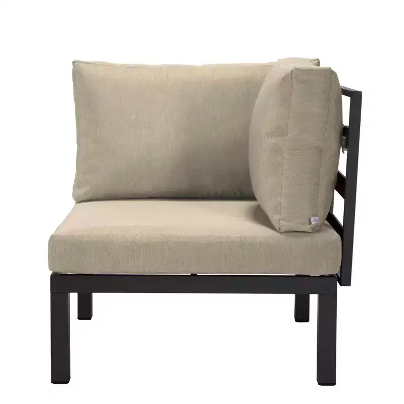 LeisureMod Canapé d'angle 2 places rembourré en polyester avec cadre en aluminium et coussin amovible Collection Hamilton