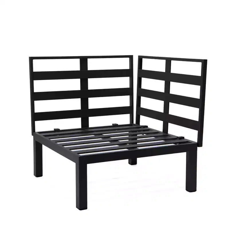 LeisureMod Canapé d'angle 2 places rembourré en polyester avec cadre en aluminium et coussin amovible Collection Hamilton