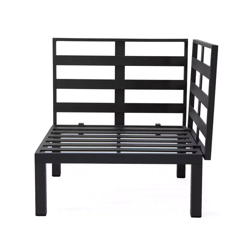 LeisureMod Canapé d'angle 2 places rembourré en polyester avec cadre en aluminium et coussin amovible Collection Hamilton