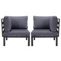 LeisureMod Canapé d'angle 2 places rembourré en polyester avec cadre en aluminium et coussin amovible Collection Hamilton