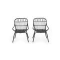 GDFStudio Barrister Outdoor Boho Wicker Accent Chairs (Set of 2)