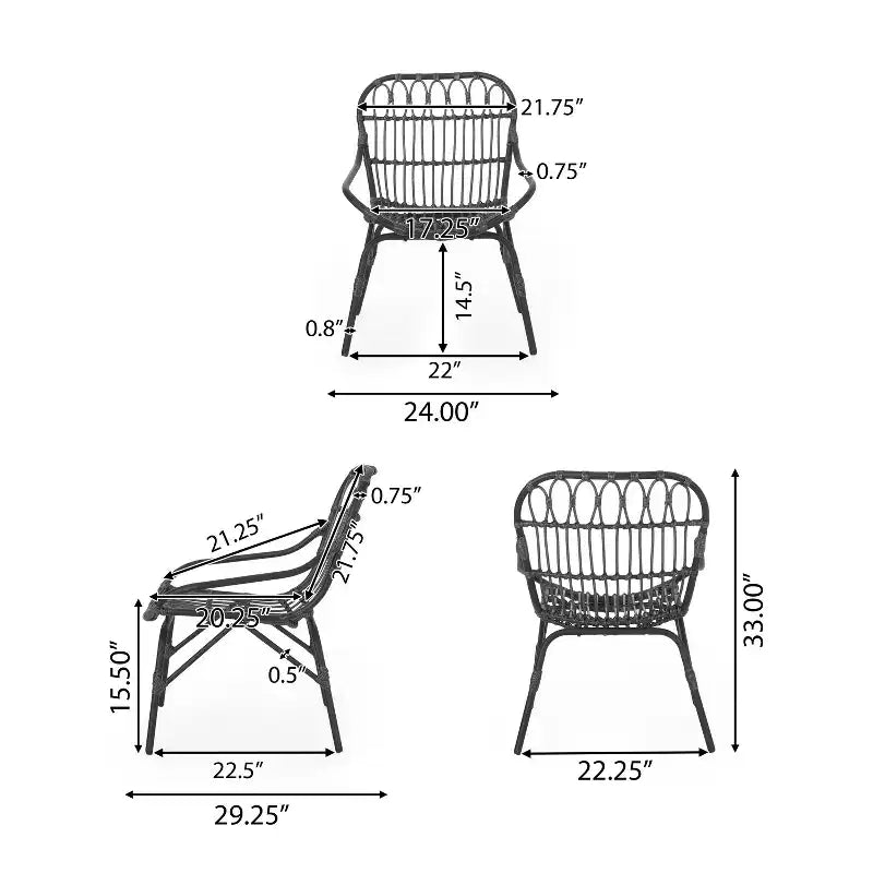 Fauteuils d'extérieur en osier Bohème GDFStudio Barrister (Lot de 2)