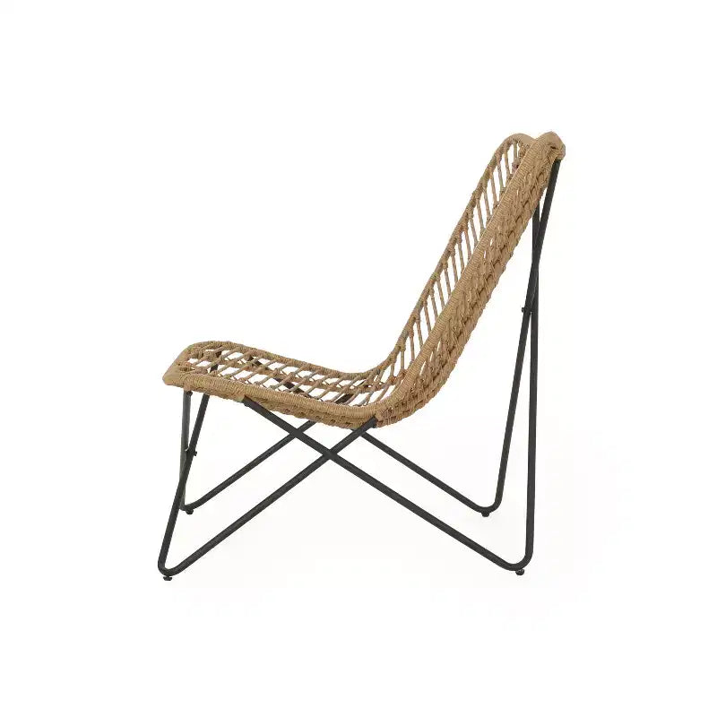 GDFStudio Juan Chaises d'appoint d'extérieur en osier et fer (lot de 2)