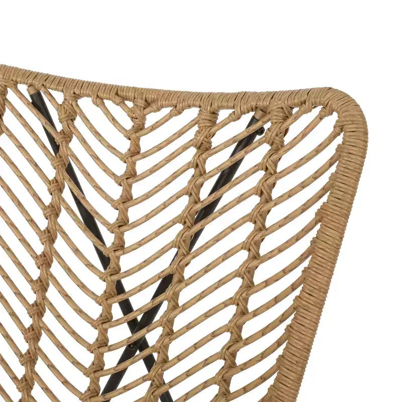 GDFStudio Juan Chaises d'appoint d'extérieur en osier et fer (lot de 2)